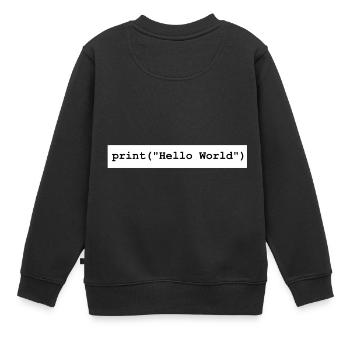 Hello World Python developer program gift - Kids Premium Organic Sweatshirt - black - Back - AI Model Kid Female (0cm)