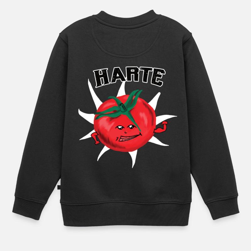 harte Tomate l Tomato Ketchup Gemüse Vegetarisch - Kinder Premium Organic Sweatshirt - Schwarz