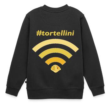 wifi tortellini - Kinder Premium Organic Sweatshirt - Schwarz - Hinten - AI Model Kid Female (0cm)