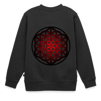 Fleur de vie, ésotérique, fleur de vie, yoga - Sweat Premium enfant bio - noir - Dos - AI Model Kid Female (0cm)