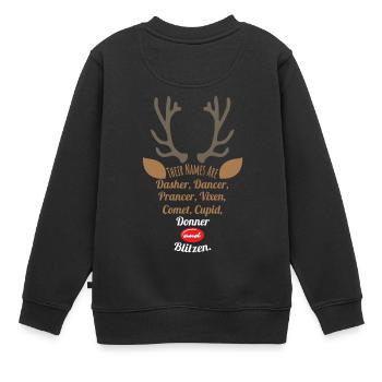 Noël Santa’s Reindeer Their Names Are - Sweat Premium enfant bio - noir - Dos - AI Model Kid Female (0cm)