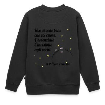 Das Wesentliche ist für die Augen unsichtbar N - Kinder Premium Organic Sweatshirt - Schwarz - Hinten - AI Model Kid Female (0cm)