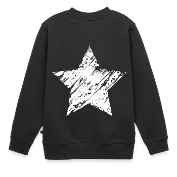White Star - Kinder Premium Organic Sweatshirt - Schwarz - Hinten - AI Model Kid Female (0cm)