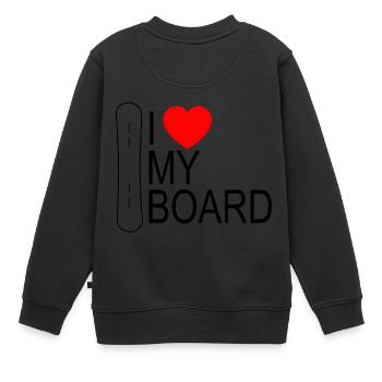snowboard - Sweat Premium enfant bio - noir - Dos - AI Model Kid Female (0cm)