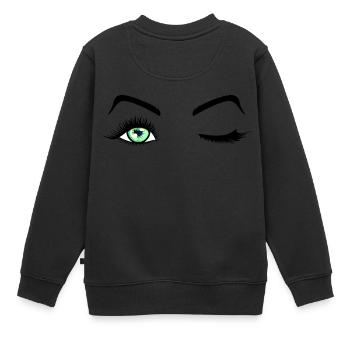 Beauté yeux cils - Sweat Premium enfant bio - noir - Dos - AI Model Kid Female (0cm)
