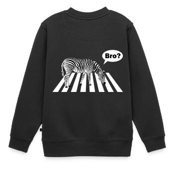 Zebra Zebrastreifen Bruder - Kinder Premium Organic Sweatshirt - Schwarz - Hinten - AI Model Kid Female (0cm)