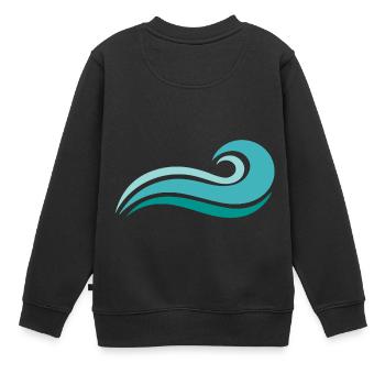 Welle - Kinder Premium Organic Sweatshirt - Schwarz - Hinten - AI Model Kid Female (0cm)