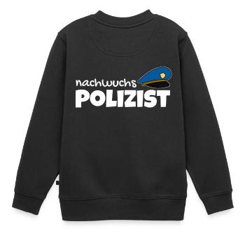 nachwuchs polizist Polizei Kind Baby Geschenk - Kinder Premium Organic Sweatshirt - Schwarz - Hinten - AI Model Kid Female (0cm)