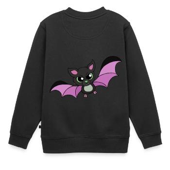 Angry Bat I Böse Fledermaus Geschenk - Kinder Premium Organic Sweatshirt - Schwarz - Hinten - AI Model Kid Female (0cm)