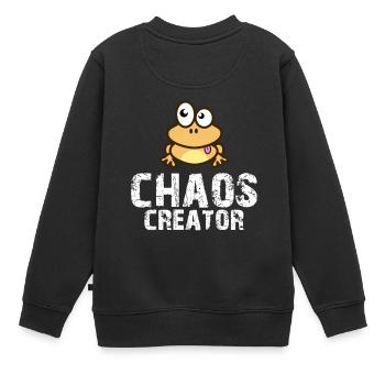 chaos creator crazy Frog Frosch Kaot - Kinder Premium Organic Sweatshirt - Schwarz - Hinten - AI Model Kid Female (0cm)