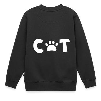chat - chat - Sweat Premium enfant bio - noir - Dos - AI Model Kid Female (0cm)