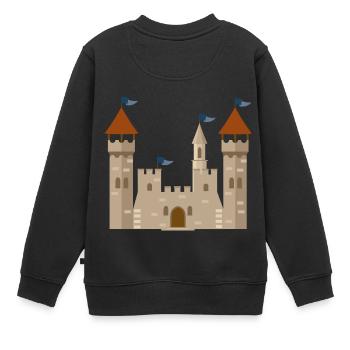 ritterburg - Kinder Premium Organic Sweatshirt - Schwarz - Hinten - AI Model Kid Female (0cm)