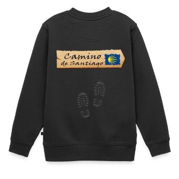 Jakobsweg - Kinder Premium Organic Sweatshirt - Schwarz - Hinten - AI Model Kid Female (0cm)