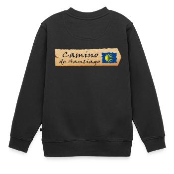Jakobsweg - Kinder Premium Organic Sweatshirt - Schwarz - Hinten - AI Model Kid Female (0cm)