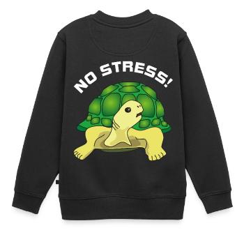 no stress - Kinder Premium Organic Sweatshirt - Schwarz - Hinten - AI Model Kid Female (0cm)