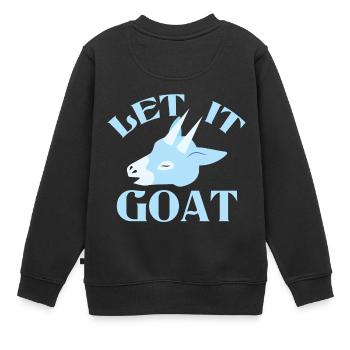 laisse-le chèvre avec un jeu de mots drôle - Sweat Premium enfant bio - noir - Dos - AI Model Kid Female (0cm)