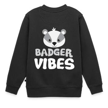 Dachs Stimmung - Kinder Premium Organic Sweatshirt - Schwarz - Hinten - AI Model Kid Female (0cm)