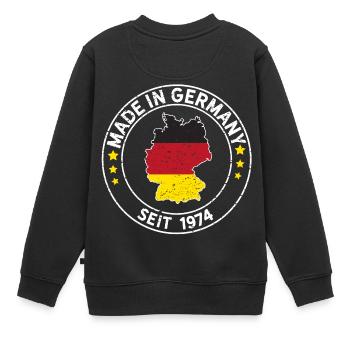 Made In Germany Seit 1974 Geburtstagsgeschenkidee - Kinder Premium Organic Sweatshirt - Schwarz - Hinten - AI Model Kid Female (0cm)