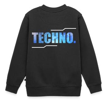 Ein TechnoTStück für Musikliebhaber, die "Techno" - Kinder Premium Organic Sweatshirt - Schwarz - Hinten - AI Model Kid Female (0cm)