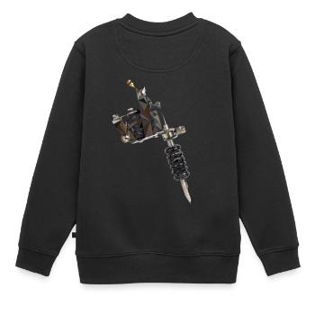 Machine à tatouer - Sweat Premium enfant bio - noir - Dos - AI Model Kid Female (0cm)