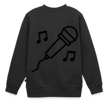 singen - Kinder Premium Organic Sweatshirt - Schwarz - Hinten - AI Model Kid Female (0cm)