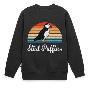 Seien Sie Hahn des Wegs mit diesem stilvollen - Kinder Premium Organic Sweatshirt - Schwarz - Hinten - AI Model Kid Female (0cm)