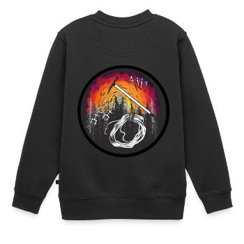 Alpiniste nature loisirs désert montagne sommet - Sweat Premium enfant bio - noir - Dos - AI Model Kid Female (0cm)