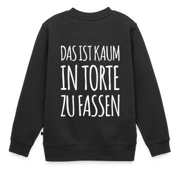in Torte fassen - Kinder Premium Organic Sweatshirt - Schwarz - Hinten - AI Model Kid Female (0cm)