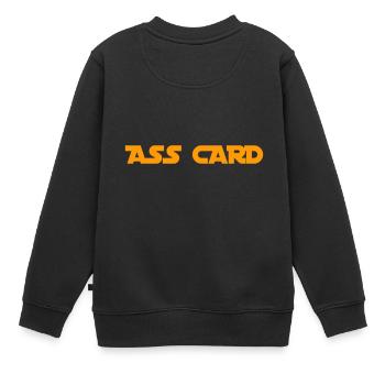 ass card - Kinder Premium Organic Sweatshirt - Schwarz - Hinten - AI Model Kid Female (0cm)