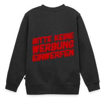 Werbung ist nicht erwünscht - Kinder Premium Organic Sweatshirt - Schwarz - Hinten - AI Model Kid Female (0cm)