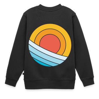 Sonne und Meer - Kinder Premium Organic Sweatshirt - Schwarz - Hinten - AI Model Kid Female (0cm)