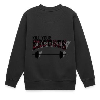 Tuez vos excuses - Sweat Premium enfant bio - noir - Dos - AI Model Kid Female (0cm)