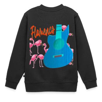 Flamenco Guitar Flamingos - Kinder Premium Organic Sweatshirt - Schwarz - Hinten - AI Model Kid Female (0cm)