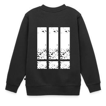 Point d'exclamation, point d'exclamation, point d'exclamation - Sweat Premium enfant bio - noir - Dos - AI Model Kid Female (0cm)