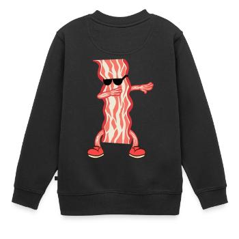 Wenn Speck Liebe ist, ist Speck Leben "tupfen Sie - Kinder Premium Organic Sweatshirt - Schwarz - Hinten - AI Model Kid Female (0cm)