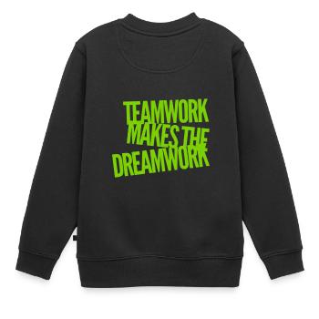 Teamwork ist super - Kinder Premium Organic Sweatshirt - Schwarz - Hinten - AI Model Kid Female (0cm)