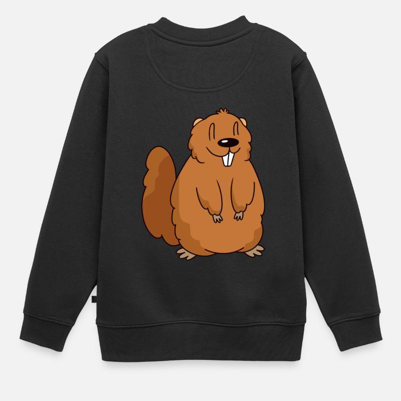 Une douce marmotte comme idée cadeau - Sweat Premium enfant bio - noir