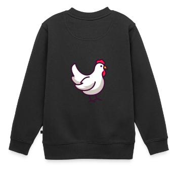 chicken - Kids Premium Organic Sweatshirt - black - Back - AI Model Kid Female (0cm)