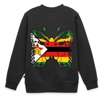 Zimbabwe - Kinder Premium Organic Sweatshirt - Schwarz - Hinten - AI Model Kid Female (0cm)