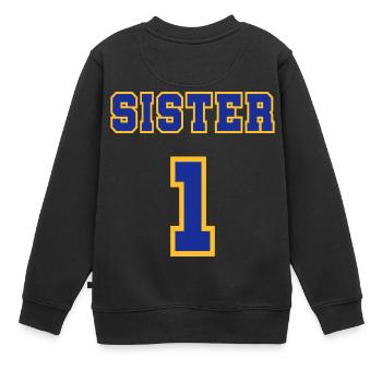 Sister 1 - Kinder Premium Organic Sweatshirt - Schwarz - Hinten - AI Model Kid Female (0cm)