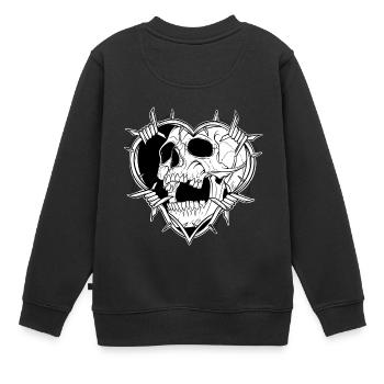 Love skull - Sweat Premium enfant bio - noir - Dos - AI Model Kid Female (0cm)