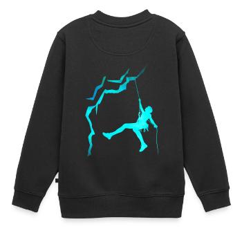 Klettern / Kletterer - Kinder Premium Organic Sweatshirt - Schwarz - Hinten - AI Model Kid Female (0cm)