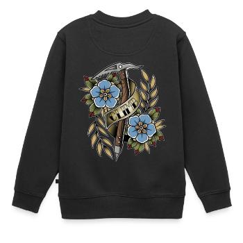 Escalade old school - Sweat Premium enfant bio - noir - Dos - AI Model Kid Female (0cm)
