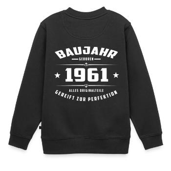 Baujahr - 1961 - Kinder Premium Organic Sweatshirt - Schwarz - Hinten - AI Model Kid Female (0cm)