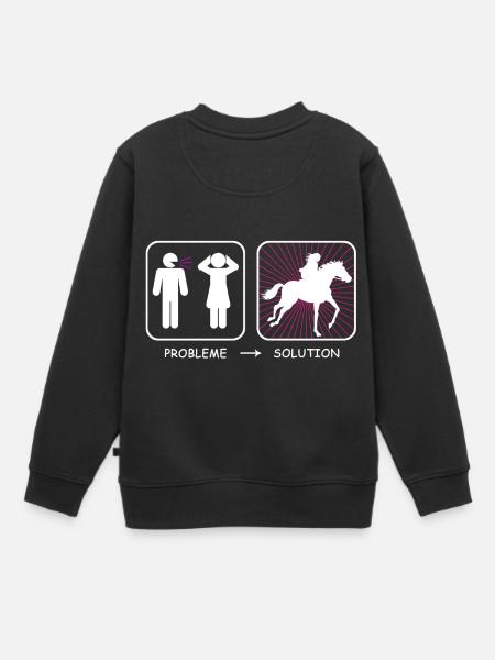 Problem? Lösung - Kinder Premium Organic Sweatshirt - Schwarz