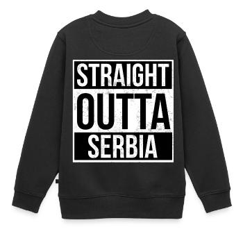 Straight Outta Serbie - Sweat Premium enfant bio - noir - Dos - AI Model Kid Female (0cm)