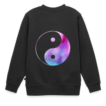 Yin Yang - Sweat Premium enfant bio - noir - Dos - AI Model Kid Female (0cm)