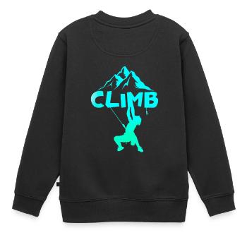 Klettern - Klettern / Kletterer - Kinder Premium Organic Sweatshirt - Schwarz - Hinten - AI Model Kid Female (0cm)