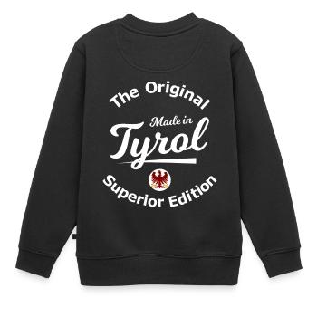 Original Tiroler - Kinder Premium Organic Sweatshirt - Schwarz - Hinten - AI Model Kid Female (0cm)