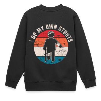 Je fais toutes mes propres cascades Blessures - Sweat Premium enfant bio - noir - Dos - AI Model Kid Female (0cm)